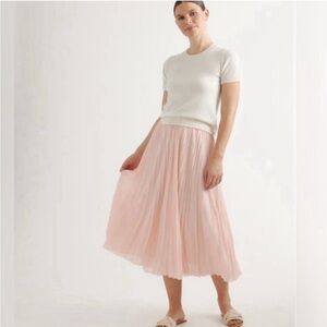 Quince soft pink/peach Pleated Midi Skirt Cocktail A-Line; barely worn.